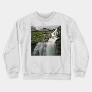 Haystack Falls, Glacier N.P., Montana Crewneck Sweatshirt